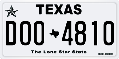 TX license plate DOO4810