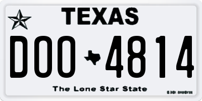 TX license plate DOO4814