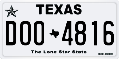 TX license plate DOO4816