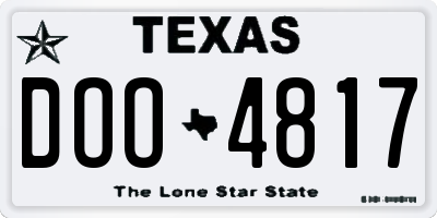 TX license plate DOO4817