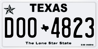 TX license plate DOO4823