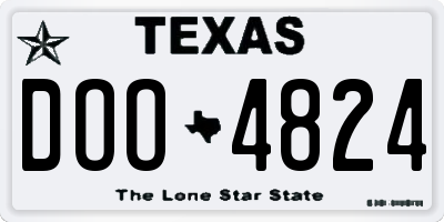TX license plate DOO4824