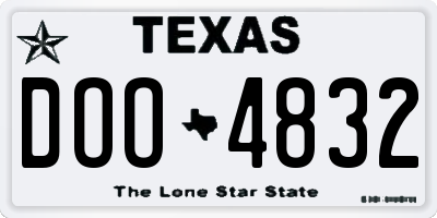 TX license plate DOO4832