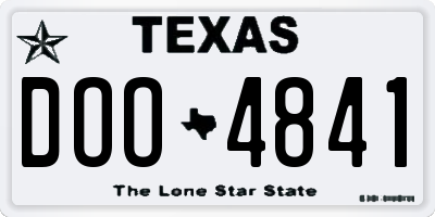 TX license plate DOO4841