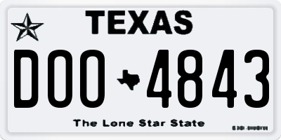 TX license plate DOO4843