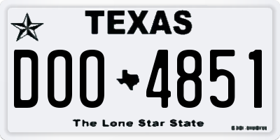 TX license plate DOO4851