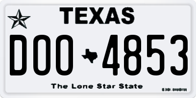 TX license plate DOO4853
