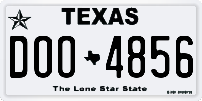 TX license plate DOO4856