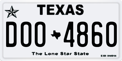 TX license plate DOO4860