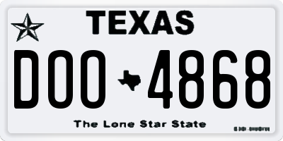 TX license plate DOO4868