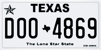 TX license plate DOO4869