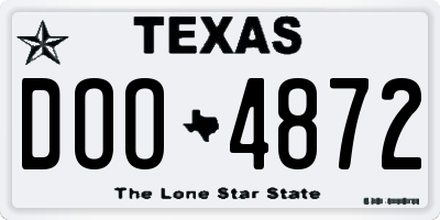 TX license plate DOO4872
