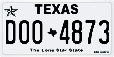 TX license plate DOO4873