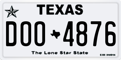 TX license plate DOO4876