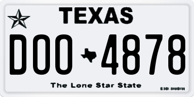 TX license plate DOO4878