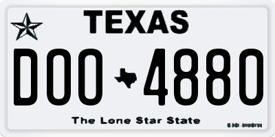 TX license plate DOO4880