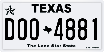 TX license plate DOO4881