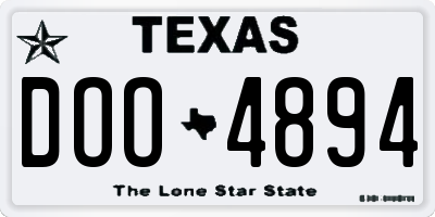 TX license plate DOO4894