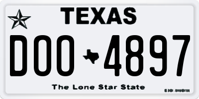 TX license plate DOO4897