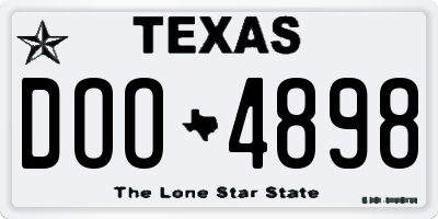 TX license plate DOO4898