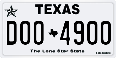 TX license plate DOO4900