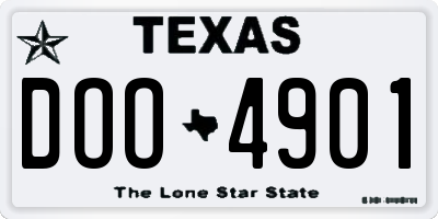 TX license plate DOO4901