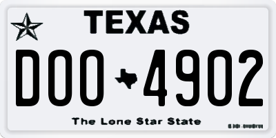 TX license plate DOO4902