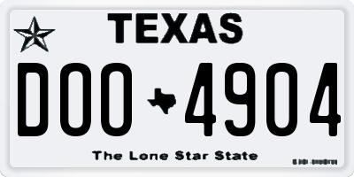 TX license plate DOO4904