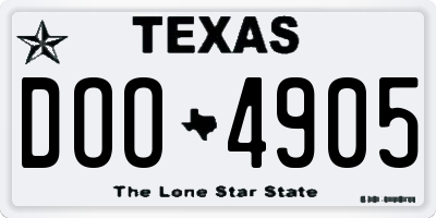 TX license plate DOO4905