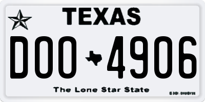 TX license plate DOO4906