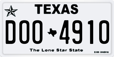 TX license plate DOO4910