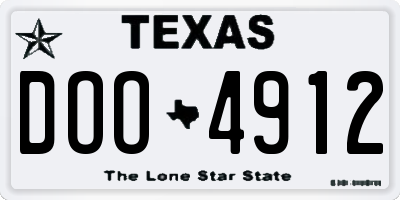 TX license plate DOO4912