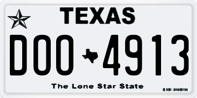 TX license plate DOO4913