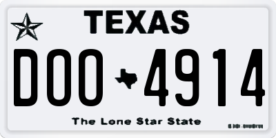 TX license plate DOO4914