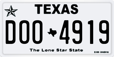 TX license plate DOO4919
