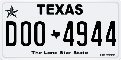 TX license plate DOO4944