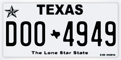 TX license plate DOO4949