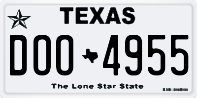 TX license plate DOO4955