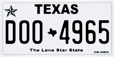 TX license plate DOO4965
