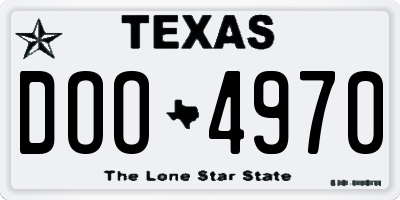 TX license plate DOO4970