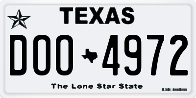 TX license plate DOO4972