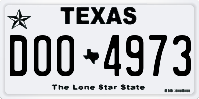 TX license plate DOO4973
