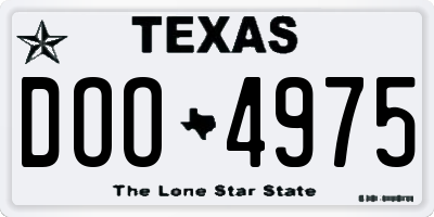 TX license plate DOO4975