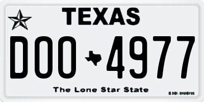 TX license plate DOO4977