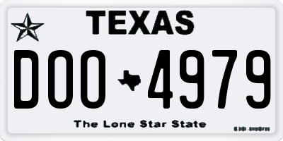TX license plate DOO4979