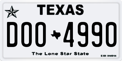 TX license plate DOO4990