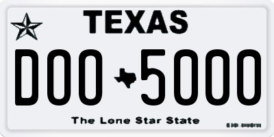 TX license plate DOO5000