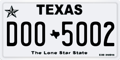 TX license plate DOO5002