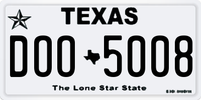 TX license plate DOO5008