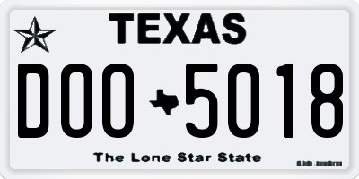 TX license plate DOO5018